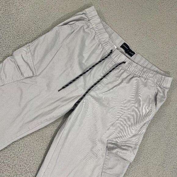 Edgar + Ash Pants Men XL Grey Pull On Drawstring Cargos - Picture 1 of 11